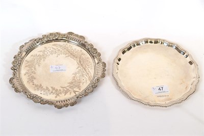 Lot 47 - A Victorian Silver Waiter and an Elizabeth II Silver Waiter, The First by Levi and Salaman,...