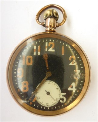 Lot 95 - A Gold Plated Open Faced Pocket Watch, movement signed Rolex