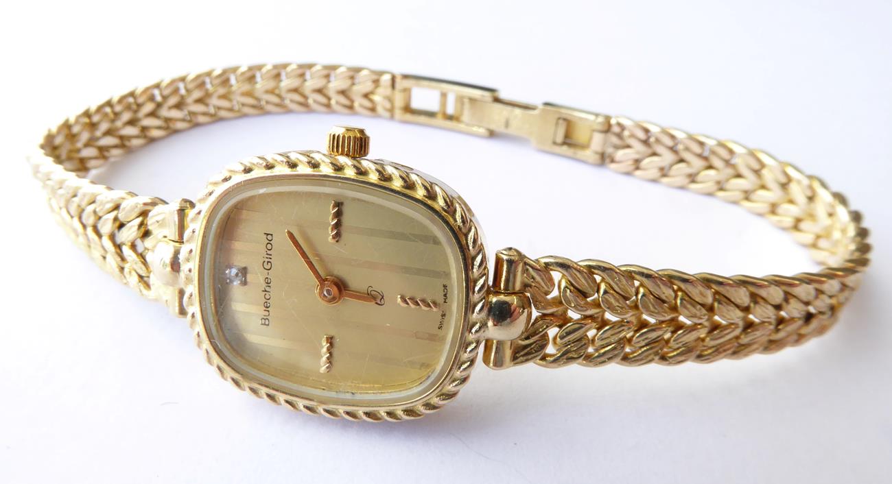 Lot 97 - A Lady's 9 Carat Gold Bueche-Girod Wristwatch, with Bueche-Girod box