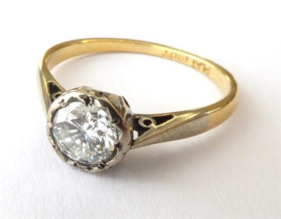 Lot 123 - A Diamond Solitaire Ring, stamped 'PLAT' and '18CT', estimated diamond weight 0.50 carat...