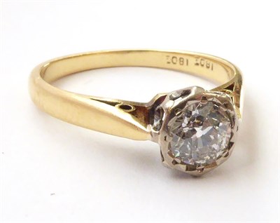Lot 135 - A Diamond Solitaire Ring, stamped '18CT', estimated diamond weight 0.45 carat approximately, finger