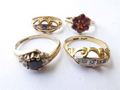 Lot 156 - An 18 Carat Gold Sapphire and Diamond Five Stone Ring, finger size K1/2; A Diamond Five Stone Ring