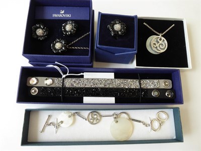 Lot 157 - A Swarovski Necklace and Bracelet Suite; A Swarovski Necklace, Earring and Ring Suite; and Two...
