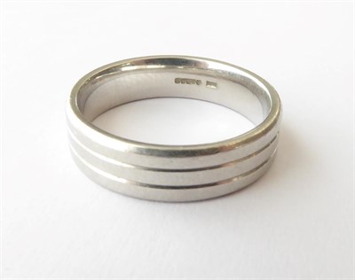 Lot 188 - A Platinum Band Ring, finger size T1/2
