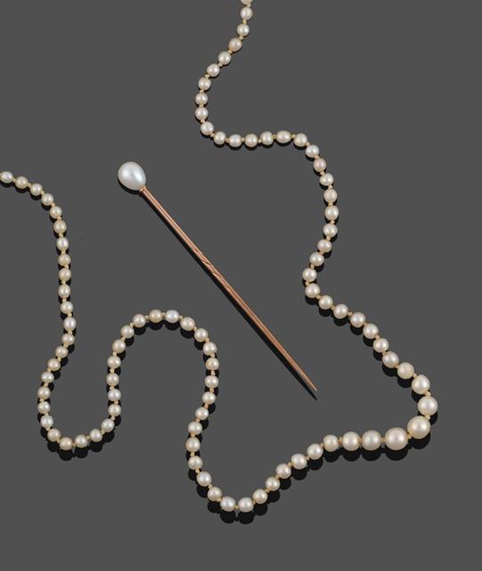Lot 2013 - A Cultured Pearl Necklace, the one hundred and fifty eight graduated cultured pearls knotted to...
