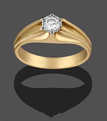 Lot 2119 - A 9 Carat Gold Diamond Solitaire Ring, the round brilliant cut diamond in a white rubbed over...
