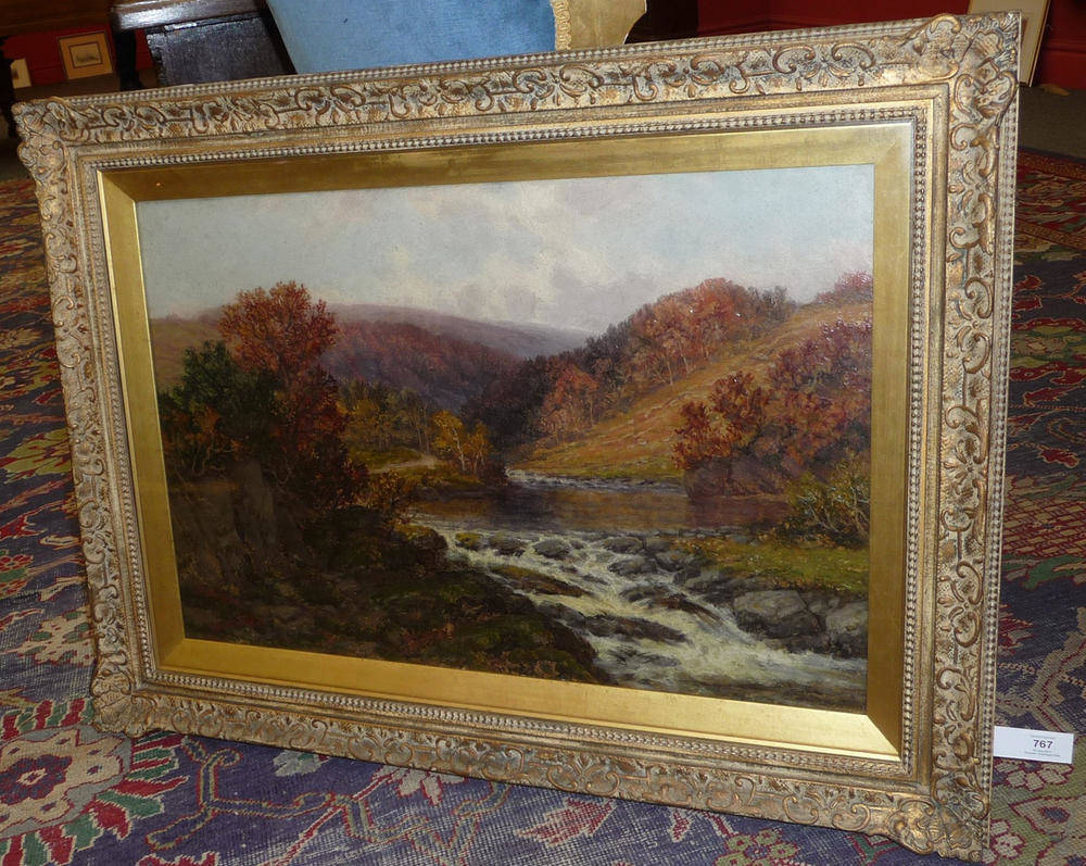 Lot 767 - Attributed to Edwin A. Pettit (19th century) An angler in a sunlit landscape Bears a signature,...