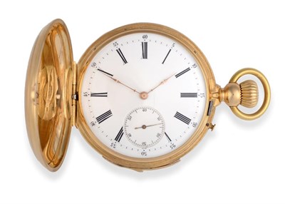 Lot 2237 - An 18 Carat Gold Quarter Repeater Full Hunter Keyless Pocket Watch, signed Pateck & Cie,...