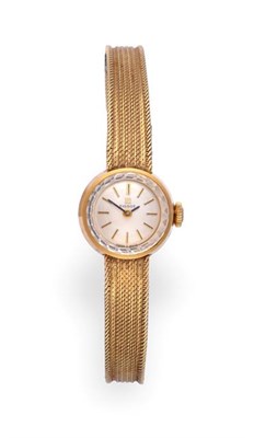 Lot 2253 - A Lady's 18 Carat Gold Wristwatch, signed Tissot, circa 1967, lever movement signed and...