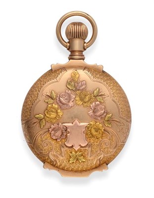 Lot 2255 - A 14 Carat Gold Full Hunter Keyless Pocket Watch, signed Elgin, 1905, lever movement signed and...