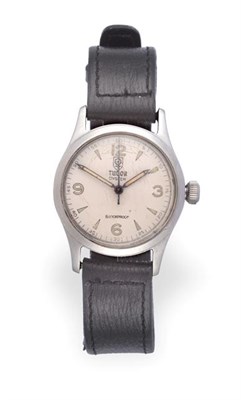 Lot 2264 - A Stainless Steel Centre Seconds Wristwatch, signed Tudor, Oyster, Shockproof, ref: 4453, 1961,...