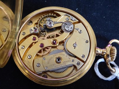Lot 2275 - An 18 Carat Gold Open Faced Keyless Pocket Watch, signed Patek Philippe & Cie, Geneve, model:...