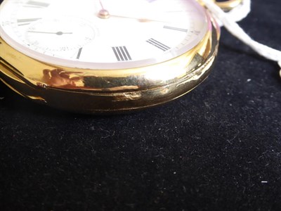 Lot 2275 - An 18 Carat Gold Open Faced Keyless Pocket Watch, signed Patek Philippe & Cie, Geneve, model:...