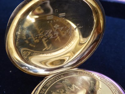 Lot 2275 - An 18 Carat Gold Open Faced Keyless Pocket Watch, signed Patek Philippe & Cie, Geneve, model:...