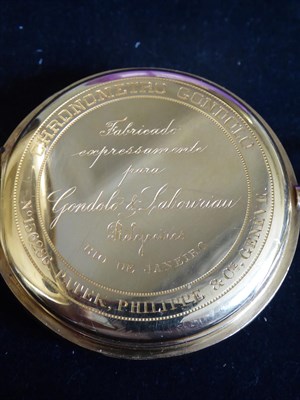 Lot 2275 - An 18 Carat Gold Open Faced Keyless Pocket Watch, signed Patek Philippe & Cie, Geneve, model:...