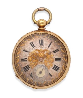 Lot 2286 - An 18 Carat Gold Open Faced Pocket Watch, signed Chs Victor Guye Fleurier, circa 1880, lever...