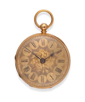 Lot 2291 - An 18 Carat Gold Fob Watch, signed Robt Forster, Corbridge, 1865, gilt lever movement signed,...