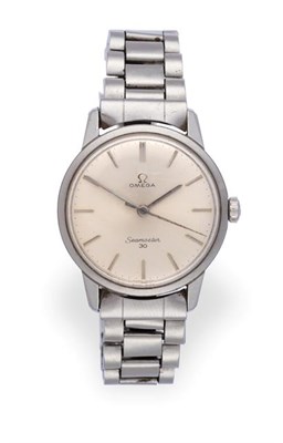 Lot 2306 - A Stainless Steel Centre Seconds Wristwatch, signed Omega, model: Seamaster 30, ref:...