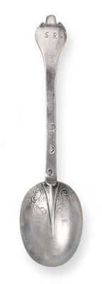 Lot 2319 - A Charles II Provincial Silver Lace Back Trefid Spoon, by Thomas Mangy, York, 1683, the bowl...