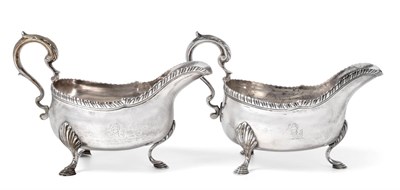 Lot 2322 - A Pair of George III Provincial Silver Sauceboats, by David Crawford, Newcastle, 1774, each...