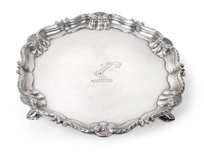 Lot 2323 - A George II Provincial Silver Waiter, by Isaac Cookson, Newcastle, 1739, shaped circular with shell