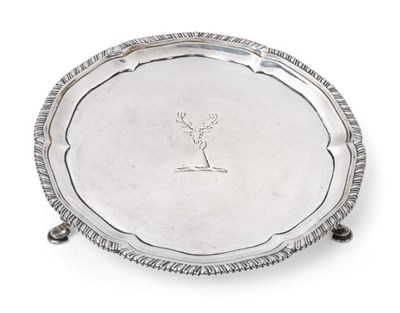 Lot 2329 - A George III Silver Waiter, by John Carter, London, 1774, shaped circular and with gadrooned...