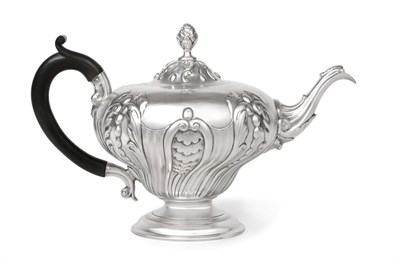 Lot 2343 - A Victorian Silver Teapot, by George Angell and Co., London, 1849, inverted pear-shaped and on...