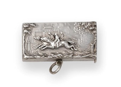 Lot 2352 - A Victorian Silver Vesta-Case, Probably by William Neale, Chester, 1889, oblong, the cover cast...