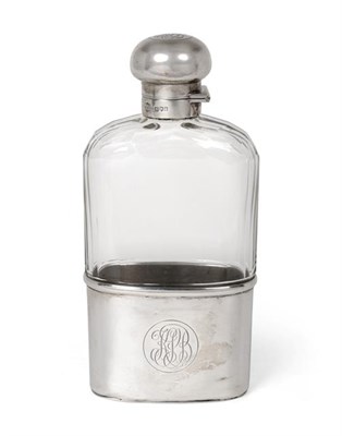 Lot 2356 - A George V Silver-Mounted Cut-Glass Flask, by Samuel Summers and Ernest Drew, London, 1912, the...