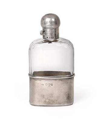 Lot 2357 - A Victorian Silver-Mounted Cut-Glass Flask, Maker's Mark Rubbed, Possibly CD or GD, London,...