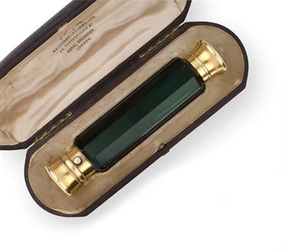 Lot 2363 - A Victorian Silver-Gilt Mounted Green Glass Double-Scent Bottle, by Sampson Mordan and Co., London