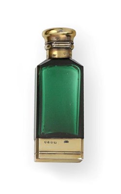 Lot 2364 - A Victorian Silver-Gilt Mounted Green Glass Scent Bottle Cum Vinaigrette, by Sampson Mordan and...