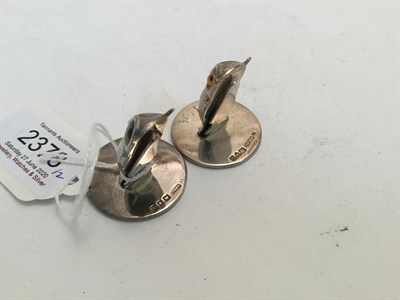 Lot 2378 - Two George V Silver Place-Card Holders, by Sampson Mordan and Co., One Chester, 1914, The Other...