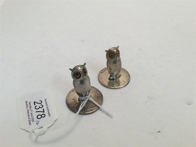 Lot 2378 - Two George V Silver Place-Card Holders, by Sampson Mordan and Co., One Chester, 1914, The Other...