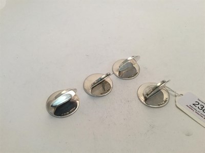 Lot 2381 - A Set of Four George V Silver Place-Card Holders, by Sampson Mordan and Co., London, 1928, Retailed