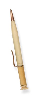 Lot 2398 - A Yellow-Metal Mounted Ivory Centennial Pencil, by Sampson Mordan and Co., Design Registration...