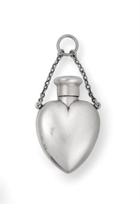 Lot 2409 - A Victorian Silver Scent-Bottle, by Sampson Mordan and Co., Chester, 1900, heart-shaped and...