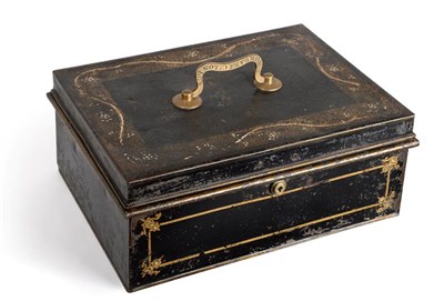 Lot 2413 - A Victorian Tole Painted Strong-Box, by Sampson Mordan and Co., Second Half 19th Century,...