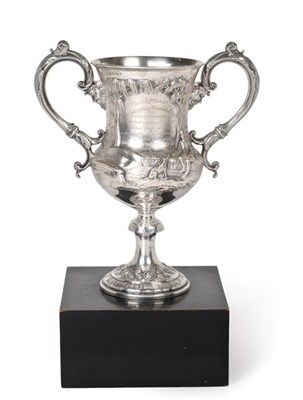 Lot 2414 - A Victorian Silver Cup, by Martin, Hall and Co., Sheffield, 1861, baluster and on spreading...