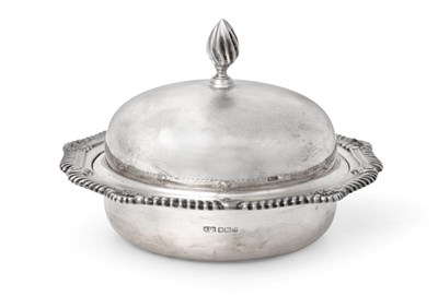 Lot 2425 - An Elizabeth II Silver Butter-Dish and Cover, by Roberts and Belk, Sheffield, 1979, shaped circular