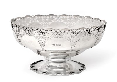 Lot 2437 - A George VI Silver bowl, by Mappin and Webb, Sheffield, 1946, shaped circular and on spreading...