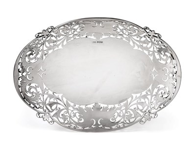 Lot 2438 - A George V Silver Bowl, by Walter and Hall, Sheffield, 1935, shaped oval and on spreading...