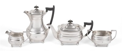 Lot 2458 - A Four-Piece George VI Silver Tea-Service, by James Dixon and Sons, Sheffield, 1938, each piece...