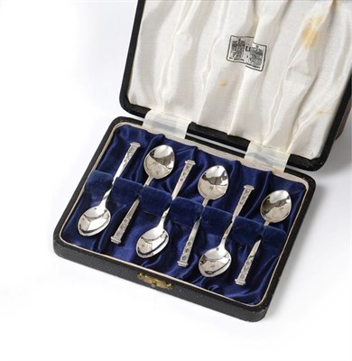 Lot 2477 - A Set of Six George VI Silver Teaspoons, by Haseler and Restall, Birmingham, 1946, Retailed by...