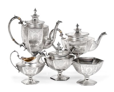 Lot 2489 - A Five Piece American Tea and Coffee-Service, by Shreve, Crump and Low Co., Boston, Late 19th/Early