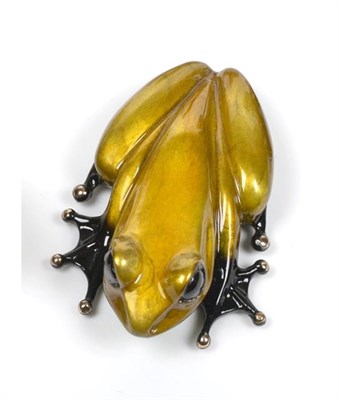 Lot 2520 - Tim 'Frogman' Cotterill (b.1950) Sculpture of a Yellow Frog Signed and numbered 33/1000,...