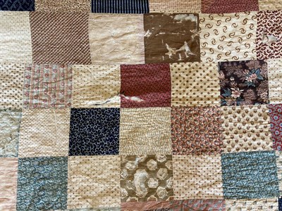 Lot 2018 - An 1817 Decorative Cotton Patchwork Quilt Signed by Ann Booth and Dated, in red threads to a...