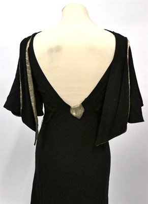 Lot 2043 - Circa 1930s Evening Wear, including a Stagg & Russell London black chiffon short sleeved dress,...
