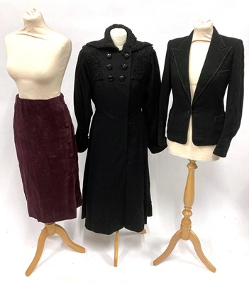 Lot 2048 - Circa 1940s and Later Ladies Day Wear, including an Alexon moygashel blue two piece skirt suit...