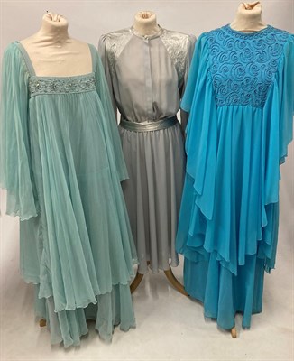 Lot 2064 - Assorted Circa 1970s Ladies' Costume, comprising Roter London pink chiffon type butterfly dress...
